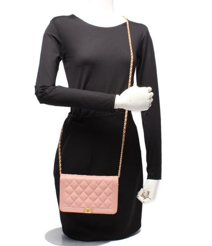 Chanel Chain Wallet Caviar Skin Gold Hardware Boy Chanel Women's Chanel