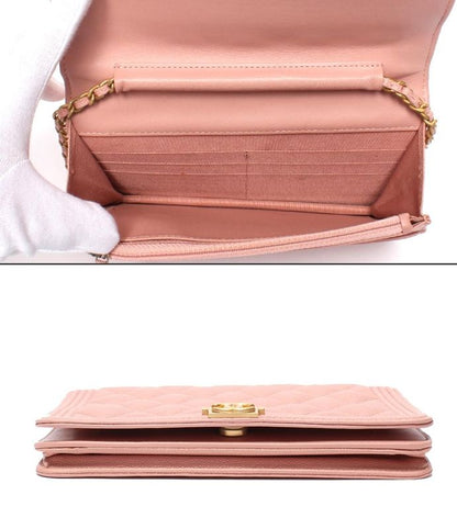 Chanel Chain Wallet Caviar Skin Gold Hardware Boy Chanel Women's Chanel