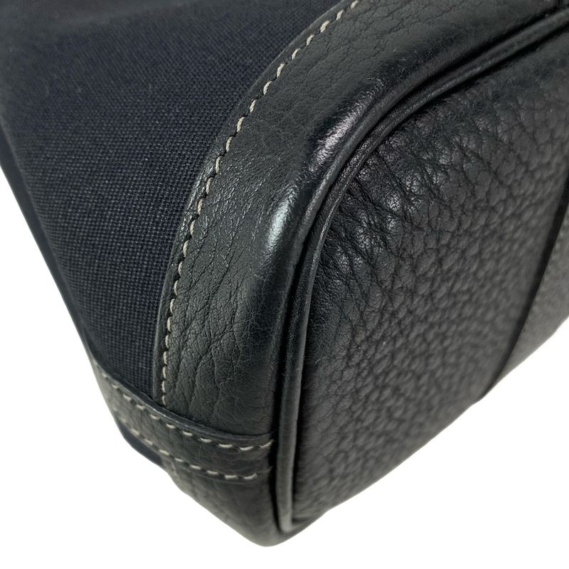 Hermes Garden Party TTPM Black Silver Hardware Leather Tote Bag
