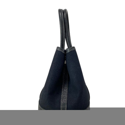 Hermes Garden Party TTPM Black Silver Hardware Leather Tote Bag