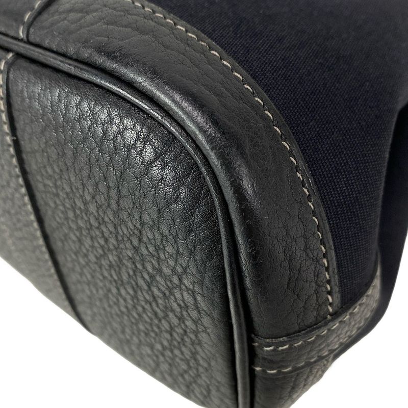 Hermes Garden Party TTPM Black Silver Hardware Leather Tote Bag