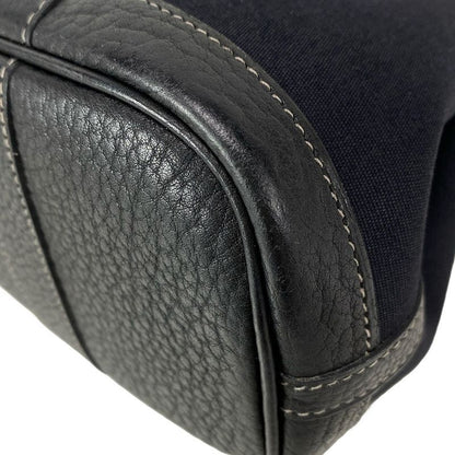 Hermes Garden Party TTPM Black Silver Hardware Leather Tote Bag