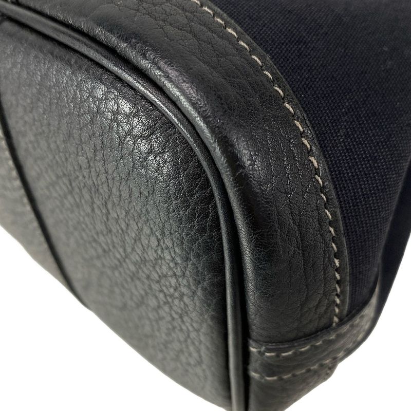 Hermes Garden Party TTPM Black Silver Hardware Leather Tote Bag