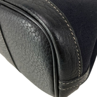 Hermes Garden Party TTPM Black Silver Hardware Leather Tote Bag