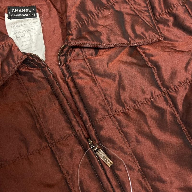 Chanel Blouson Size 36 S Women's P15991 Bordeaux Long Sleeve Quilted Zip Up