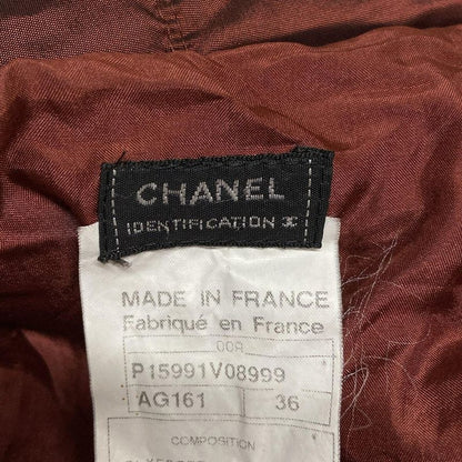 Chanel Blouson Size 36 S Women's P15991 Bordeaux Long Sleeve Quilted Zip Up