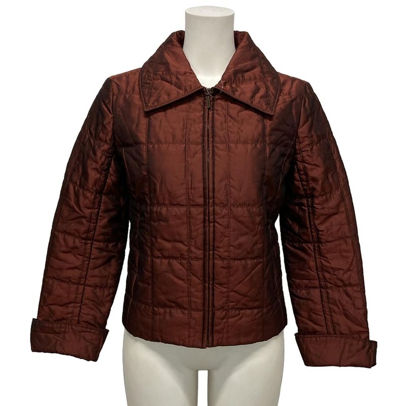 Chanel Blouson Size 36 S Women's P15991 Bordeaux Long Sleeve Quilted Zip Up