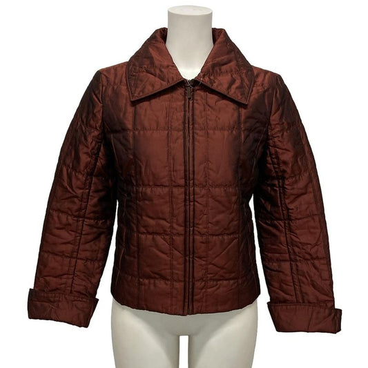 Chanel Blouson Size 36 S Women's P15991 Bordeaux Long Sleeve Quilted Zip Up