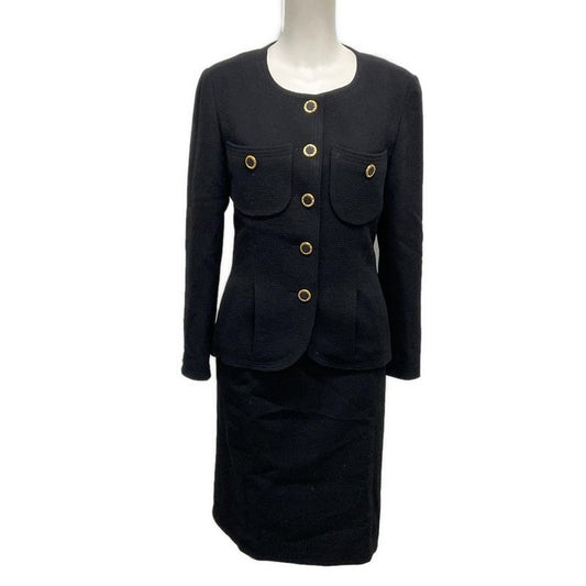 Chanel Skirt Suit Size 34 S Ladies - 20128 Black Collarless Wool