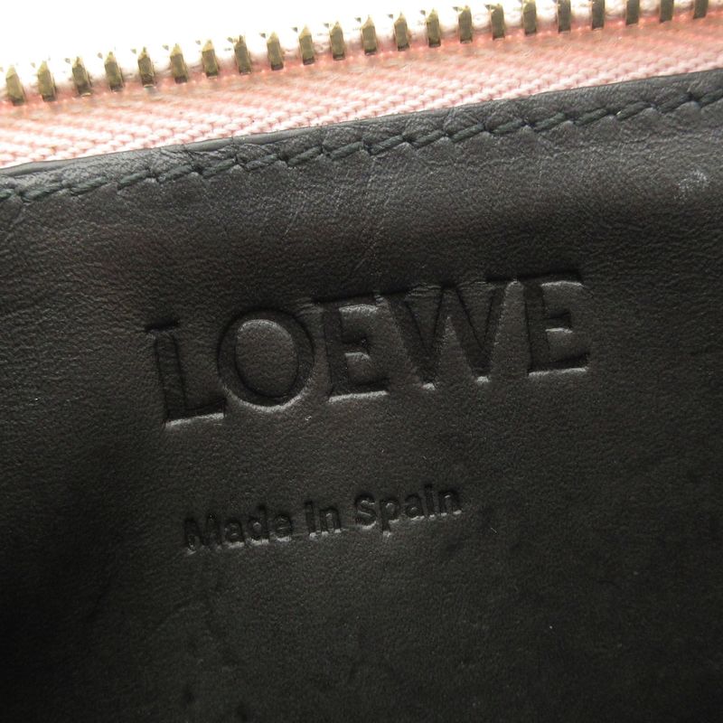 Loewe Coin Case Anagram Pattern Pink Shape Stamped With Card Case Leather