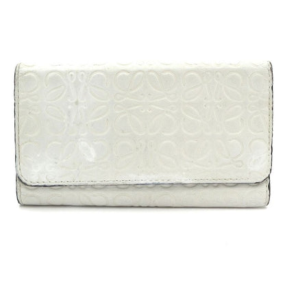 Loewe Key Case Repeat Anagram Pattern White 6 Hooks Shape Pressed Leather