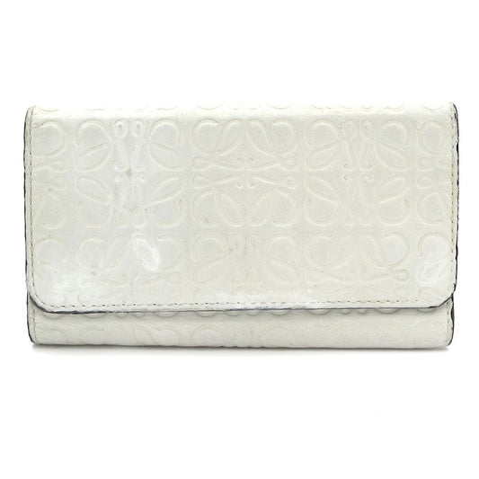 Loewe Key Case Repeat Anagram Pattern White 6 Hooks Shape Pressed Leather
