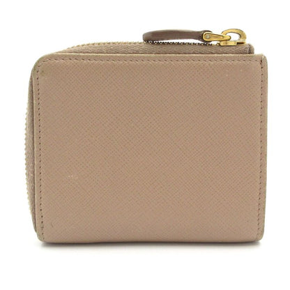 Prada Coin Case - 1ml025 Beige L Shaped Zipper Leather