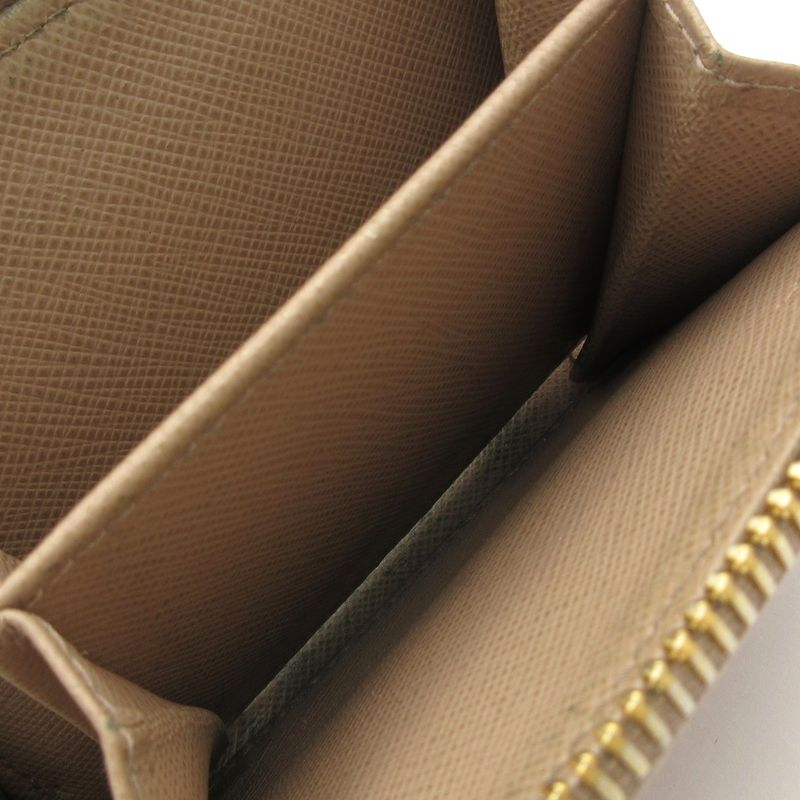 Prada Coin Case - 1ml025 Beige L Shaped Zipper Leather