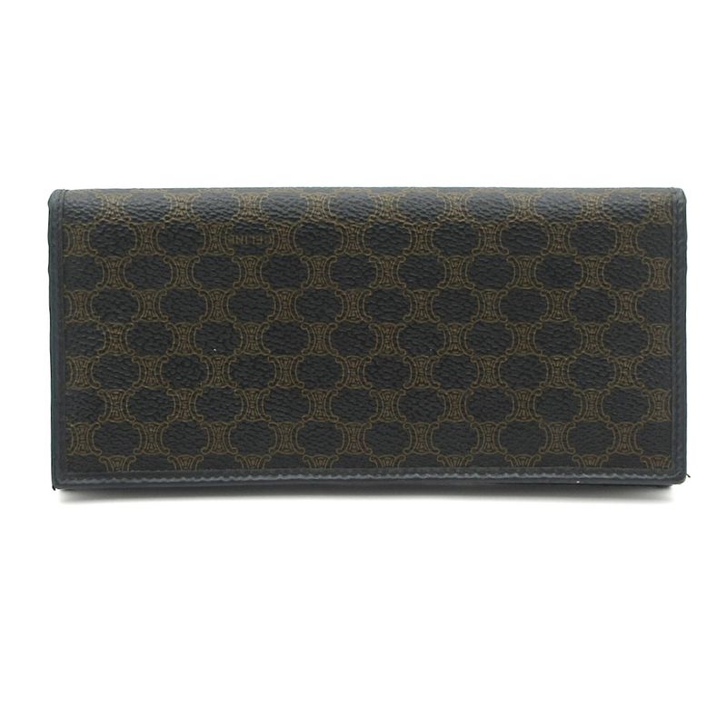 Celine Long Wallet - Black And Dark Brown