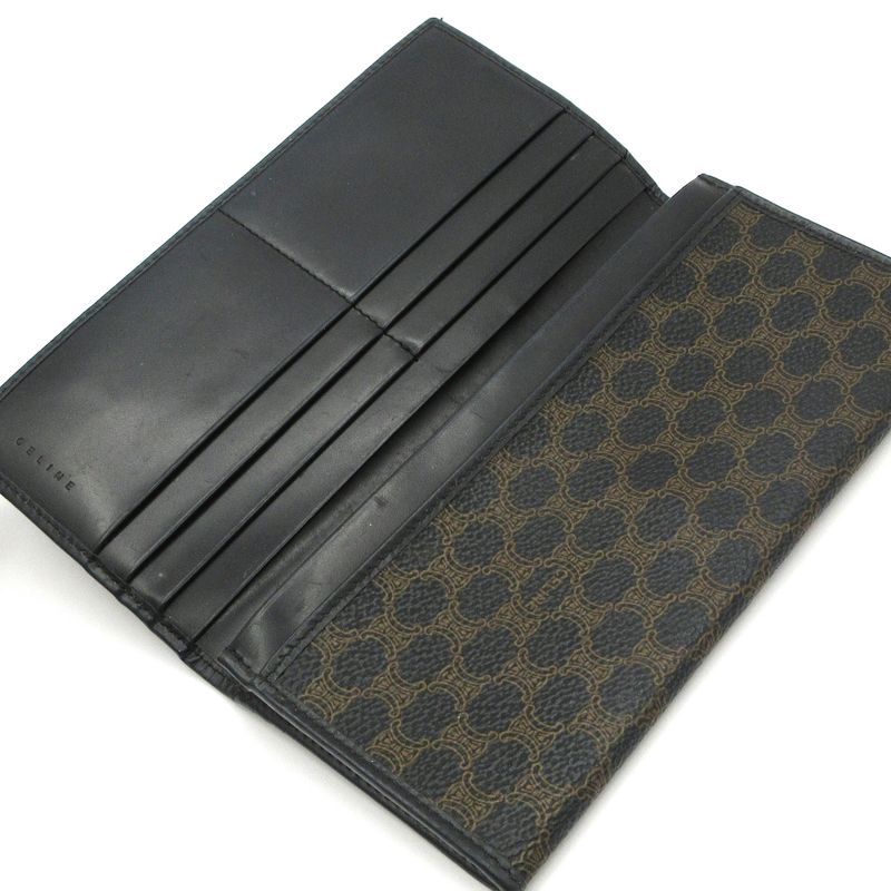 Celine Long Wallet - Black And Dark Brown