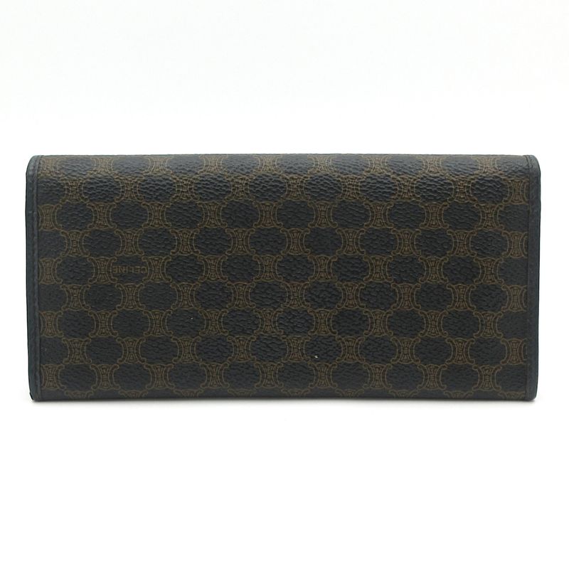 Celine Long Wallet - Black And Dark Brown