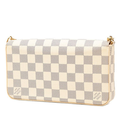 Louis Vuitton Damier Azure Pochette Félicie Chain Shoulder Bag N40491 White PVC