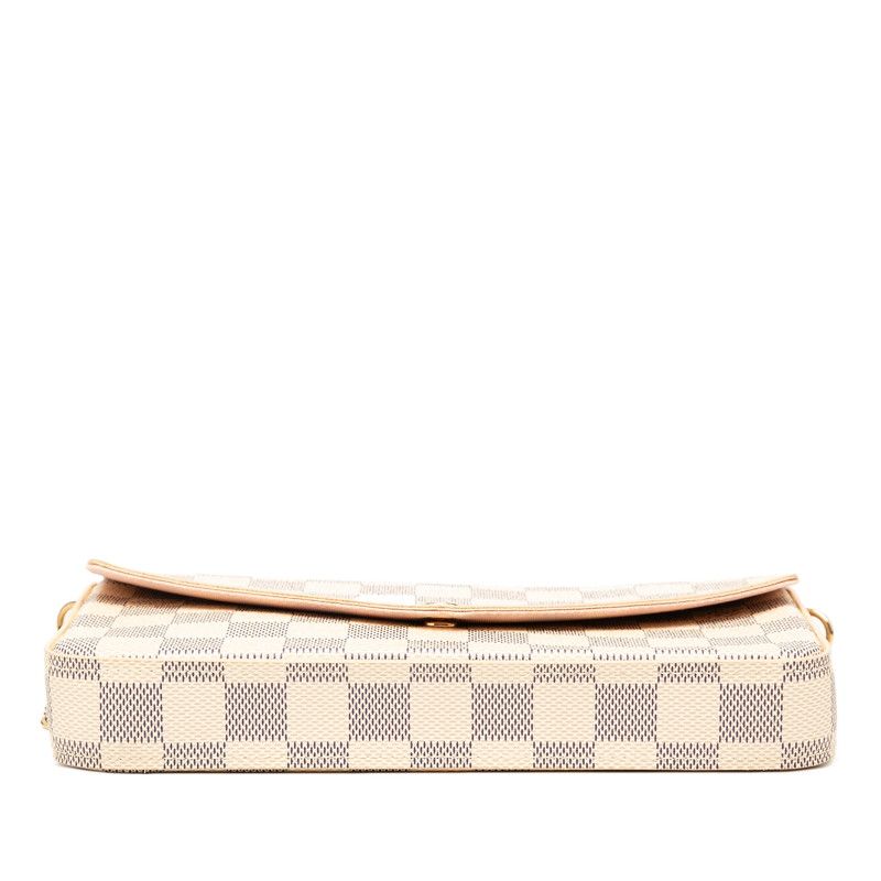 Louis Vuitton Damier Azure Pochette Félicie Chain Shoulder Bag N40491 White PVC