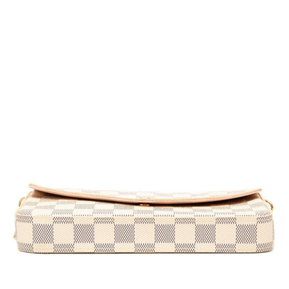 Louis Vuitton Damier Azure Pochette Félicie Chain Shoulder Bag N40491 White PVC
