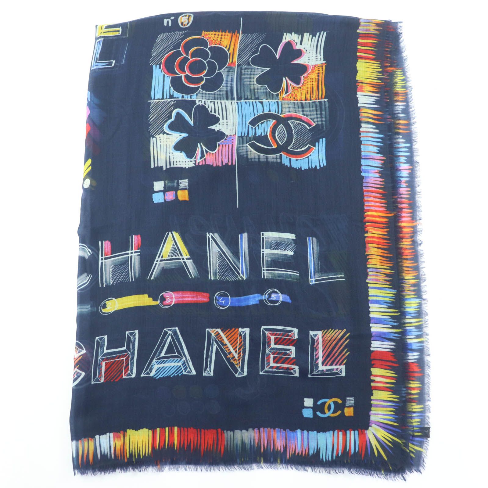 Extremely Chanel 19p 100% Cashmere Allover Coco