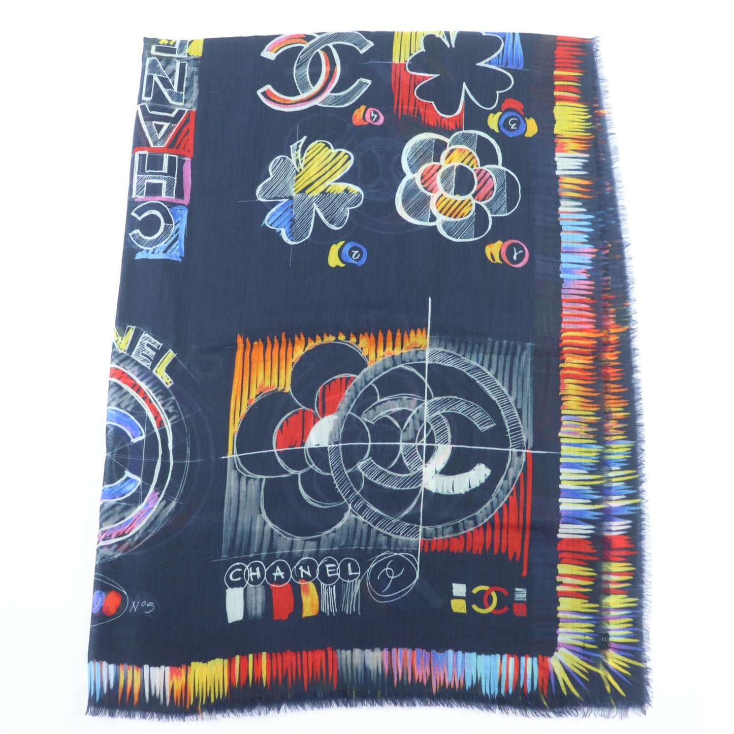 Extremely Chanel 19p 100% Cashmere Allover Coco