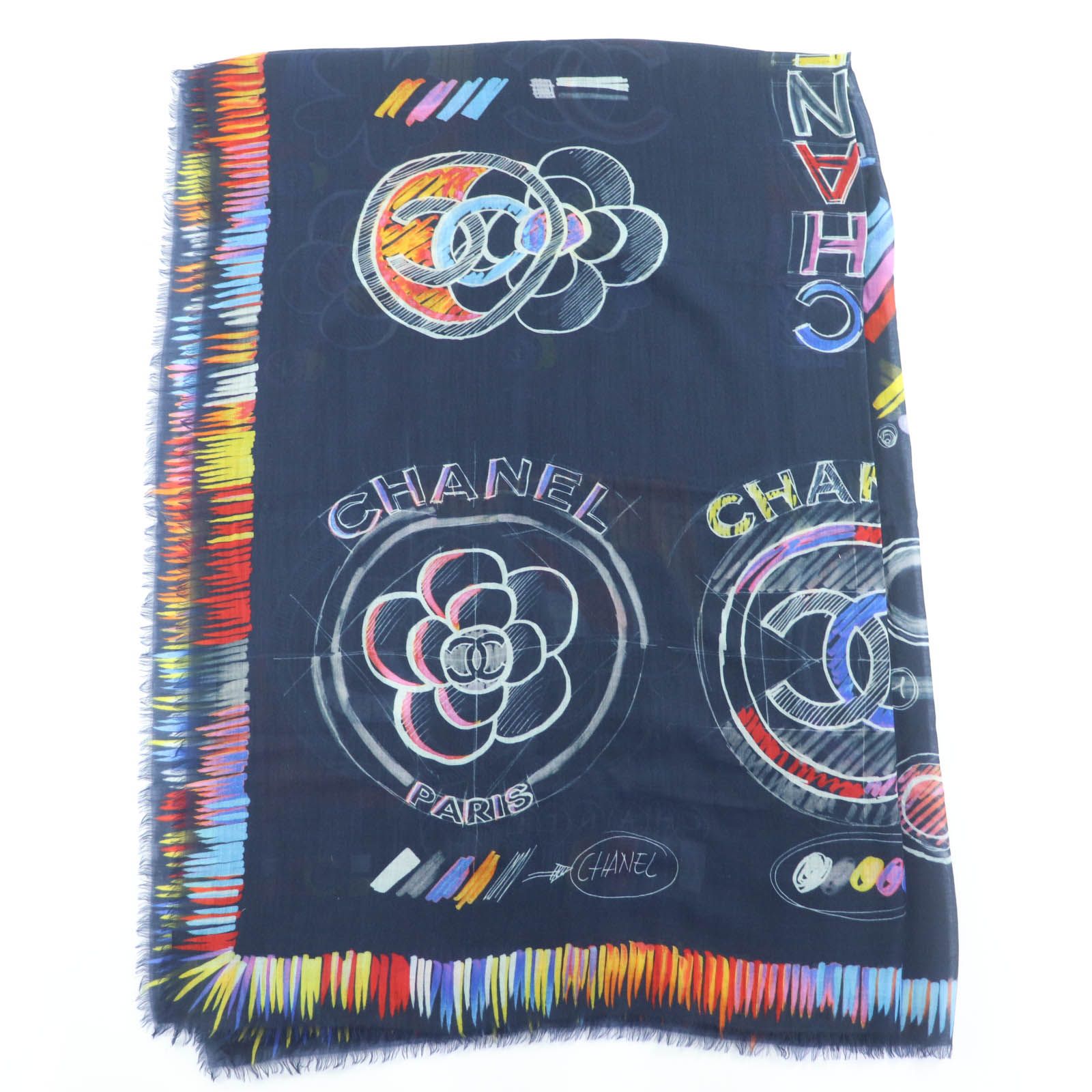 Extremely Chanel 19p 100% Cashmere Allover Coco