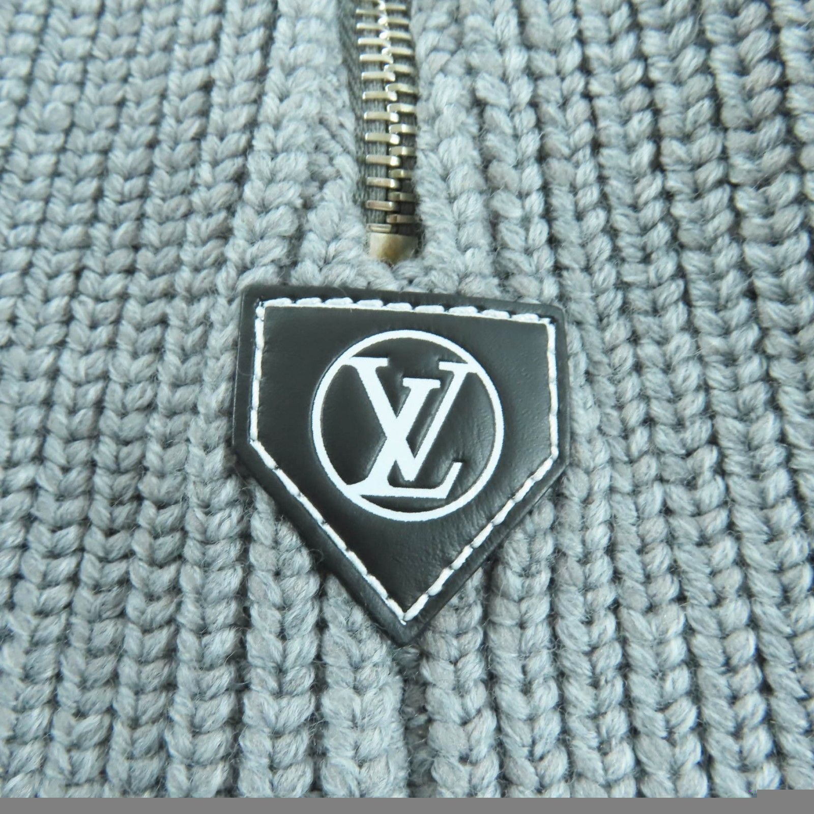 Unused Itemlouis Vuitton 24aw Leather with Logo Patch Side Zip Trapezoid Knit