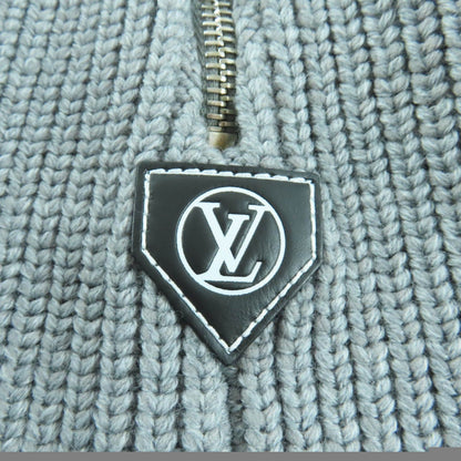 Unused Itemlouis Vuitton 24aw Leather with Logo Patch Side Zip Trapezoid Knit