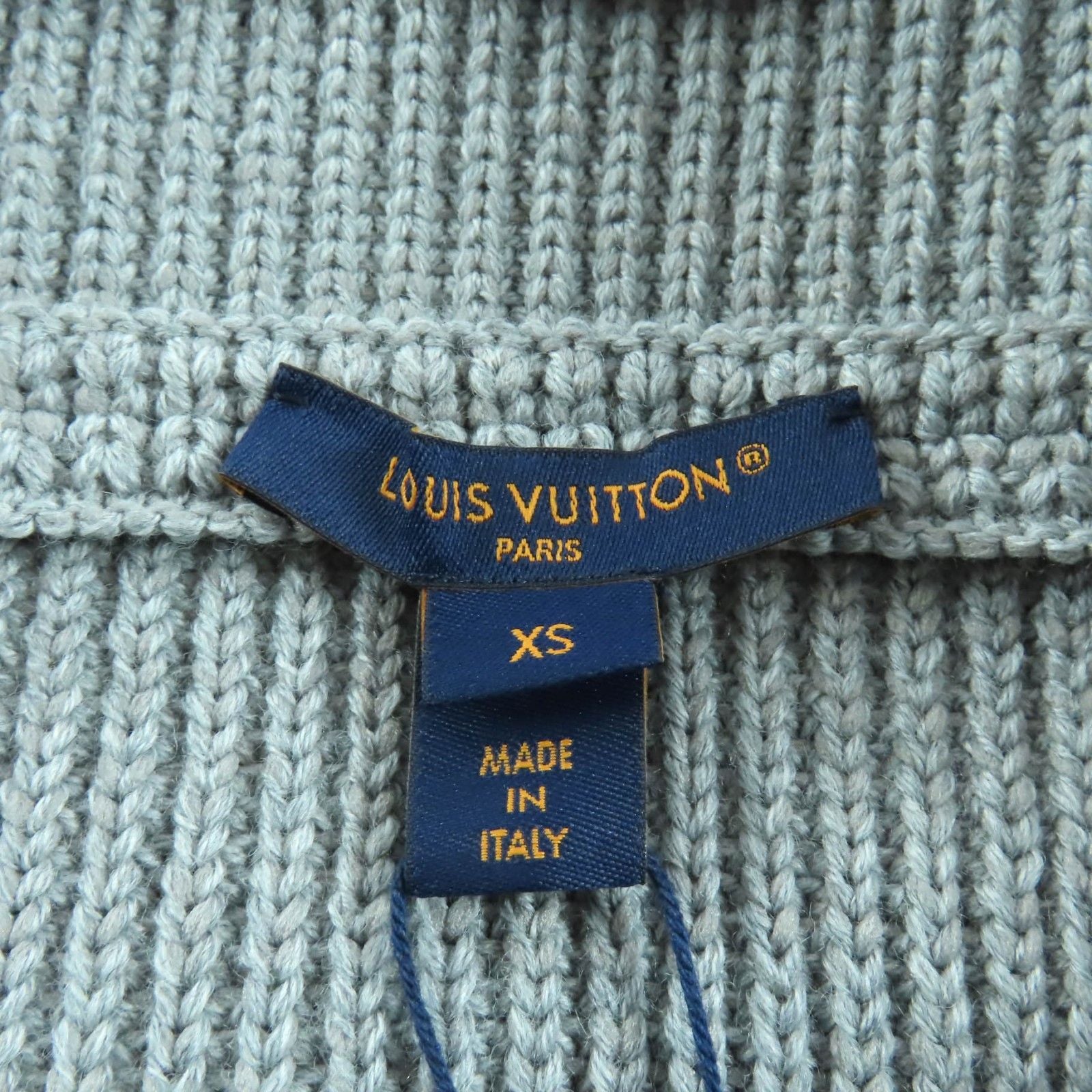Unused Itemlouis Vuitton 24aw Leather with Logo Patch Side Zip Trapezoid Knit