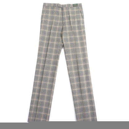 Unused Item ▼Gucci 707294 Linen Wool Check Pattern Pants Slacks Gray
