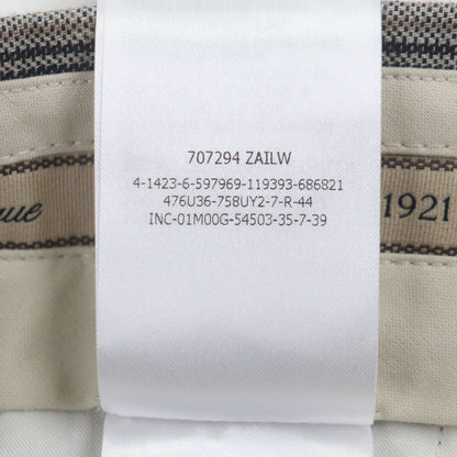 Unused Item ▼Gucci 707294 Linen Wool Check Pattern Pants Slacks Gray
