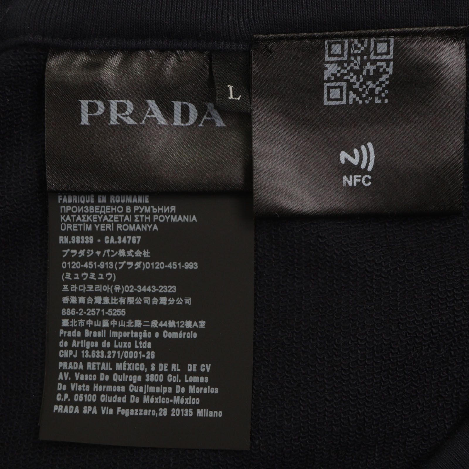 ▼Prada 2022 Sjp293 100% Cotton Logo Patch Nylon Pocket
