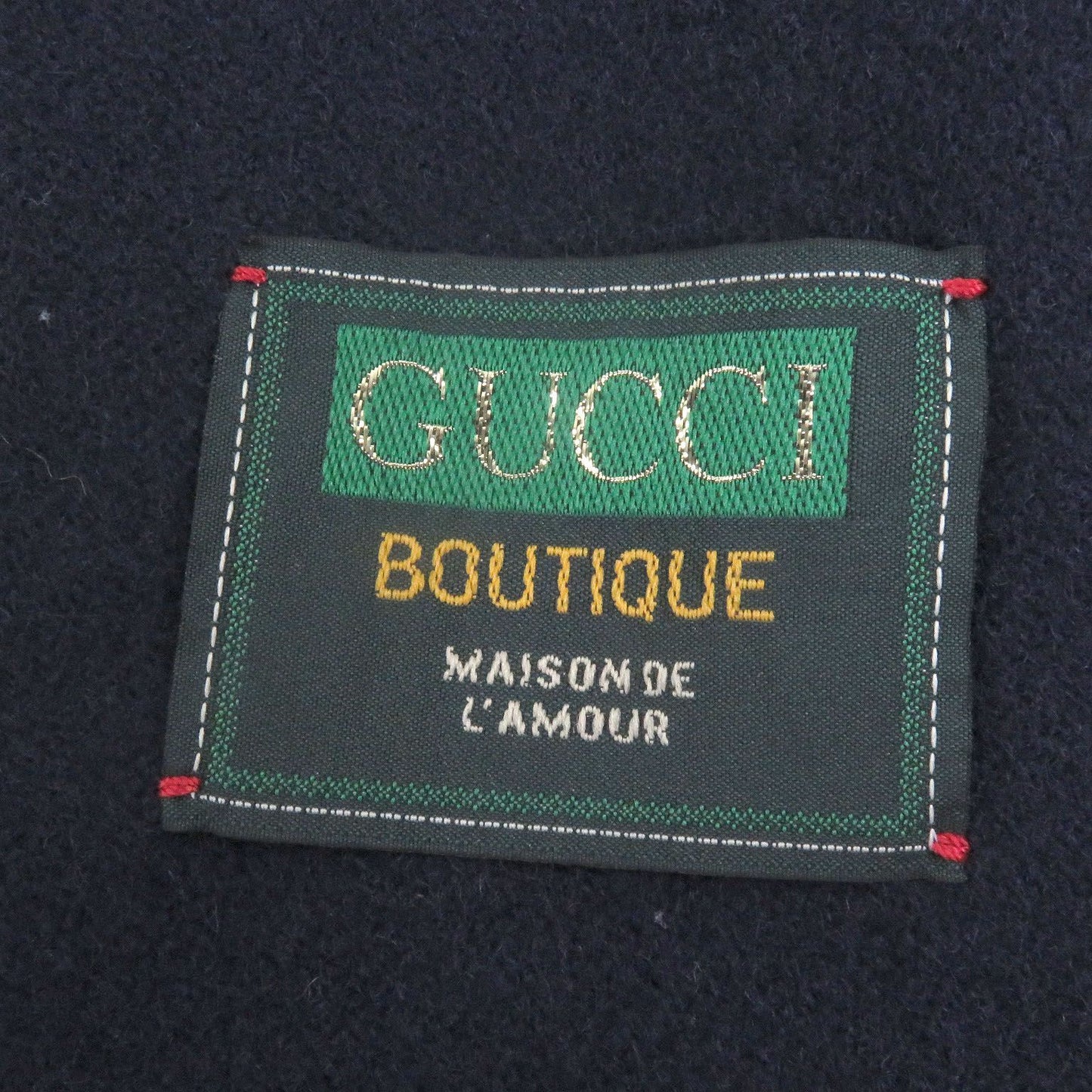 Extremely □Gucci 715703 100% Wool Emblem Logo Gold