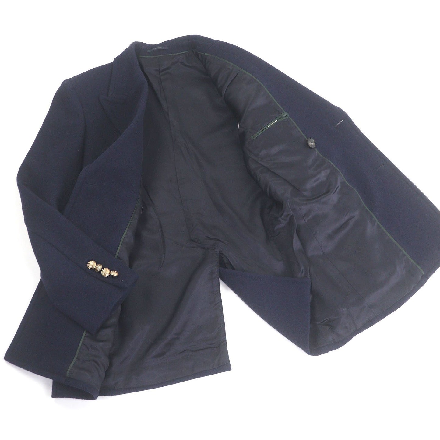 Extremely □Gucci 715703 100% Wool Emblem Logo Gold
