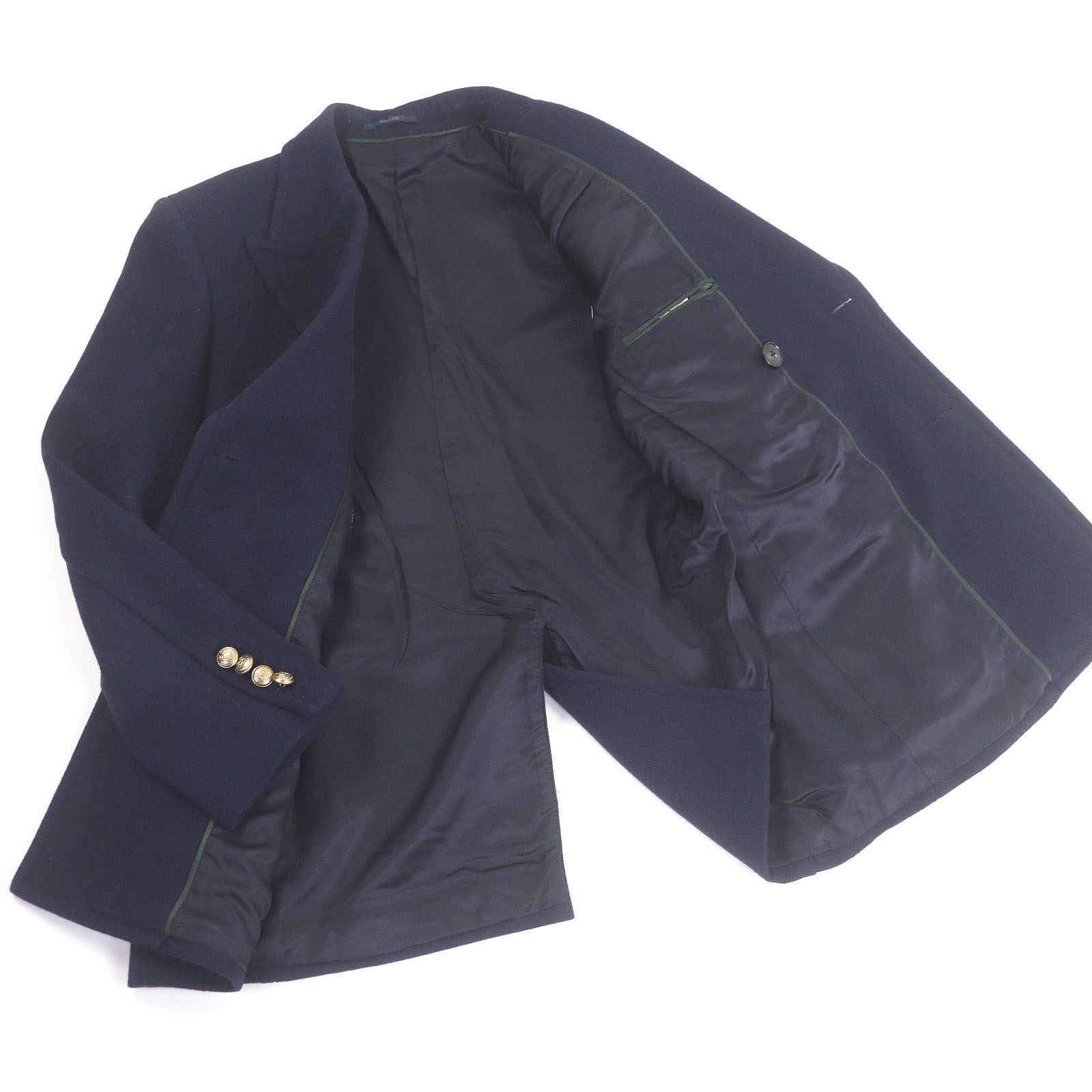 Extremely □Gucci 715703 100% Wool Emblem Logo Gold