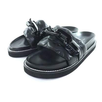 Unused Itemlouis Vuitton Sunset Line Monogram Chain Flat Sandals Black 37