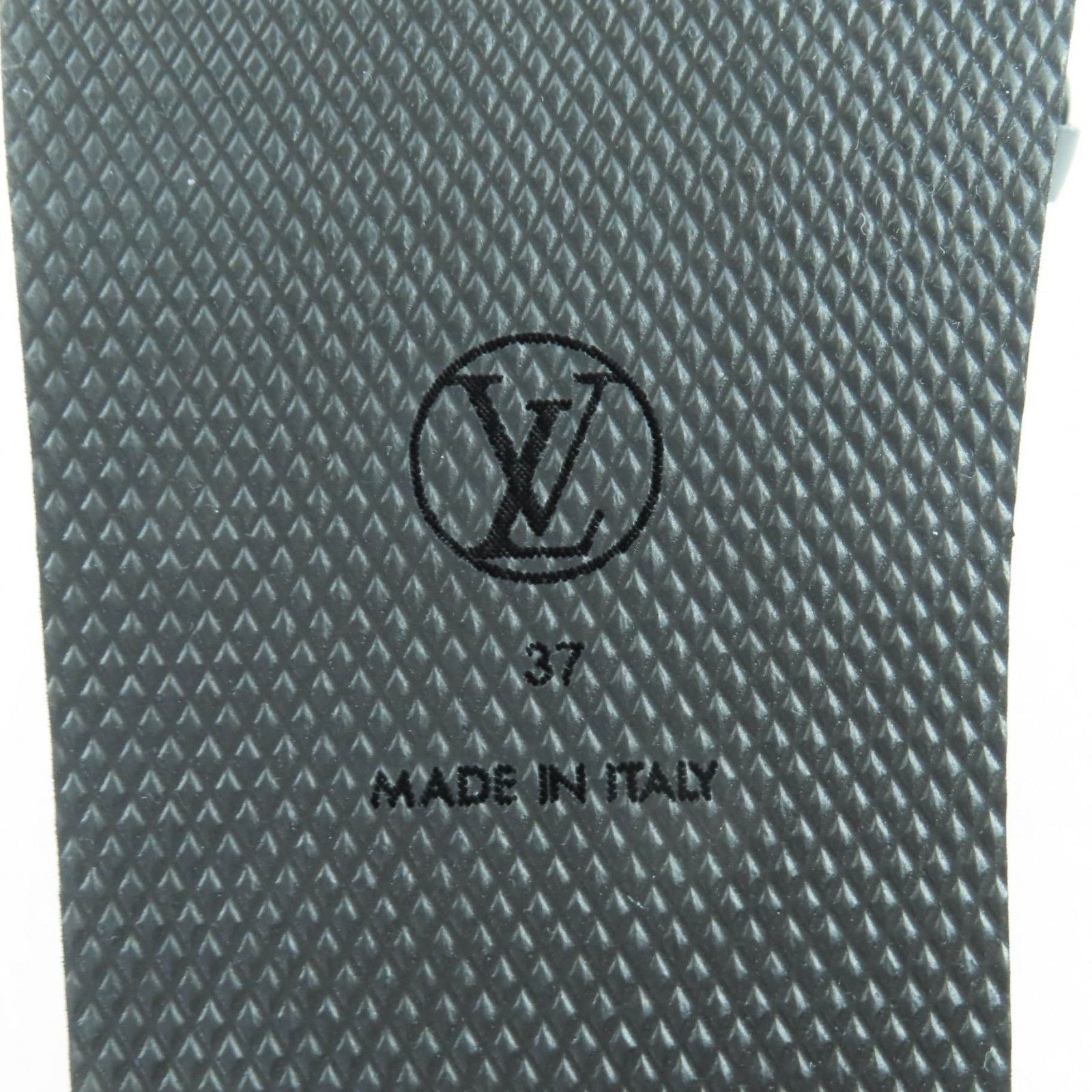 Unused Itemlouis Vuitton Sunset Line Monogram Chain Flat Sandals Black 37