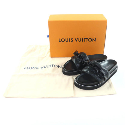 Unused Itemlouis Vuitton Sunset Line Monogram Chain Flat Sandals Black 37