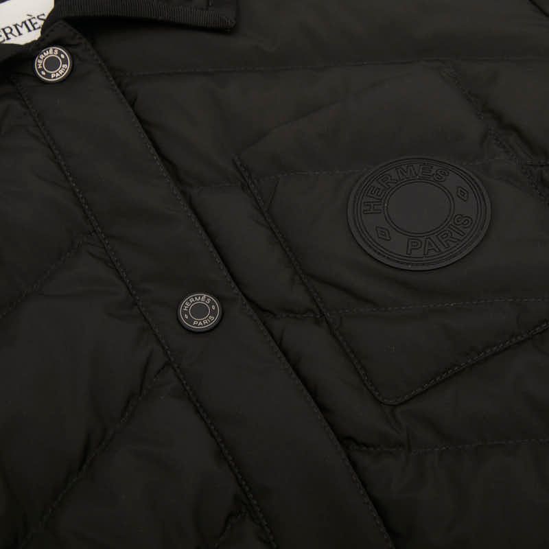 Hermes 23aw Serie Down Jacket Size 40 Black Polyester Down Feather Women's