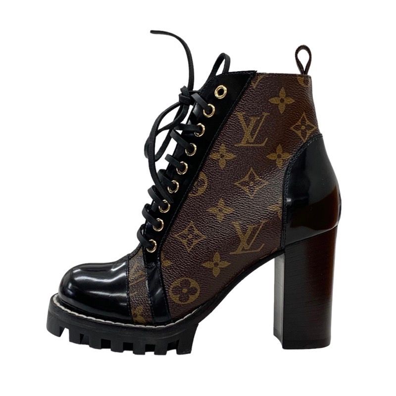 Louis Vuitton Star Trail Line Boots Short Boots Shoes Leather Black Brown