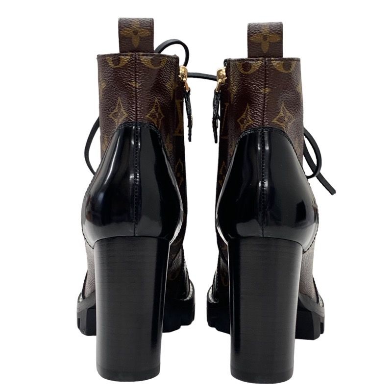 Louis Vuitton Star Trail Line Boots Short Boots Shoes Leather Black Brown