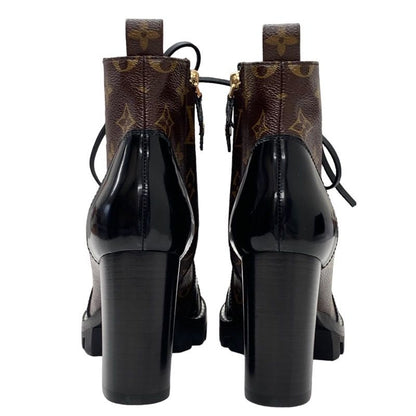 Louis Vuitton Star Trail Line Boots Short Boots Shoes Leather Black Brown