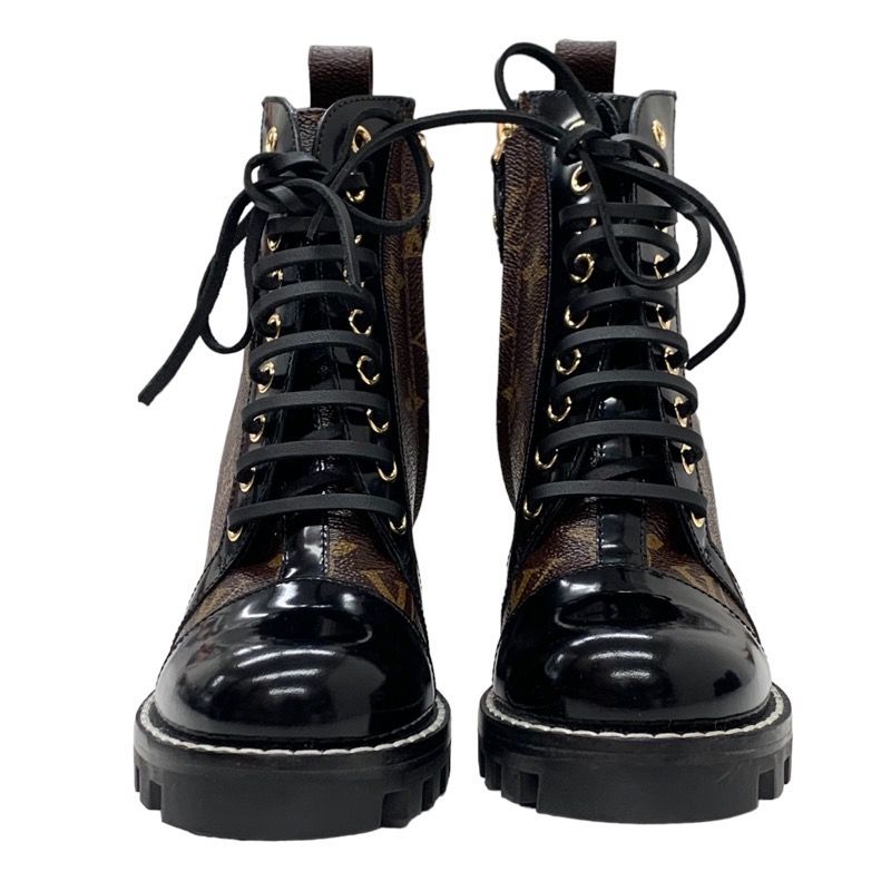 Louis Vuitton Star Trail Line Boots Short Boots Shoes Leather Black Brown