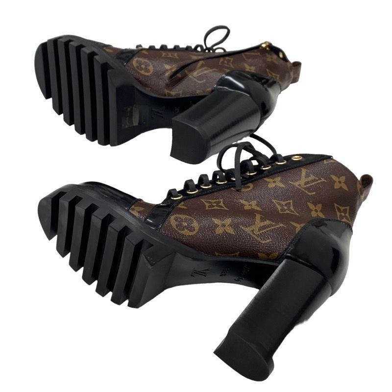 Louis Vuitton Star Trail Line Boots Short Boots Shoes Leather Black Brown