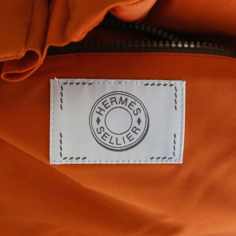 Hermes Fjord Quilted Stand Collar Zip Up Down Jacket Orange