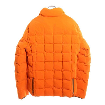 Hermes Fjord Quilted Stand Collar Zip Up Down Jacket Orange