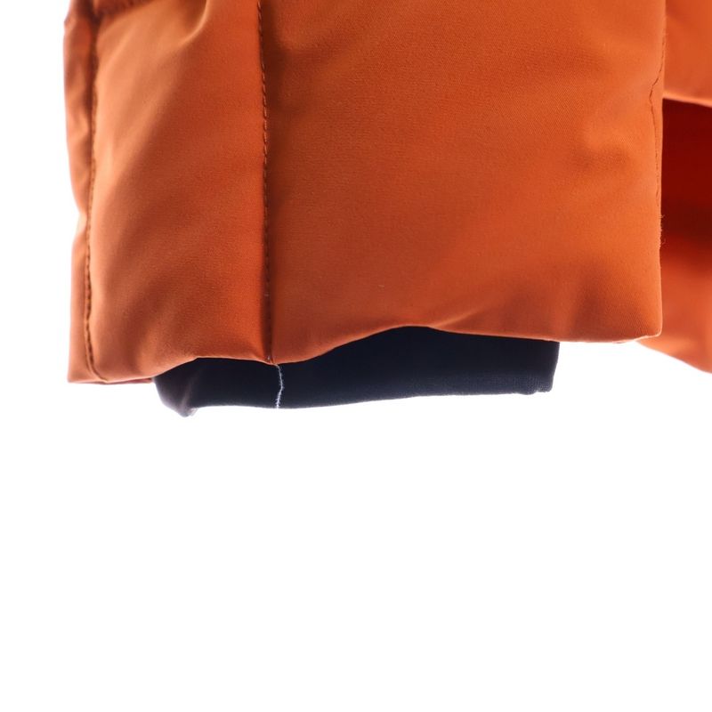 Hermes Fjord Quilted Stand Collar Zip Up Down Jacket Orange