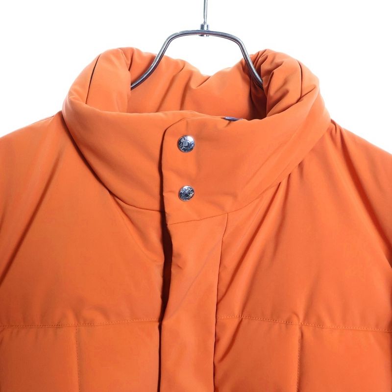 Hermes Fjord Quilted Stand Collar Zip Up Down Jacket Orange