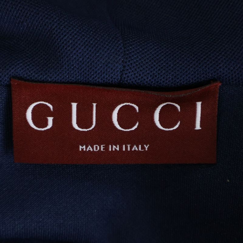 Gucci Technical Jersey Logo Hooded Sweatshirt Navy White 787939 Xjgj5